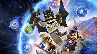 multicolored Lego Batman illustartion, lego dimension, artwork, video games