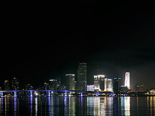 landscape photo of city during night
