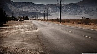 gray asphalt road, road, landscape
