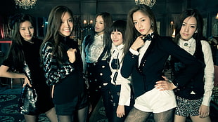 women's black blazer, Korean, T-ara, women, music