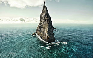 rock monolith, nature, landscape, sea, rock HD wallpaper