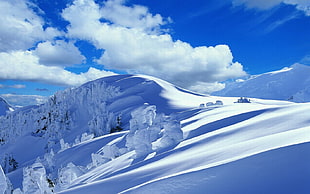 snow coated mountain, winter, snow