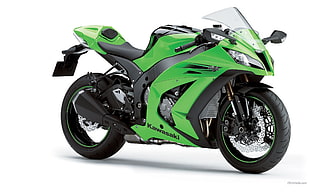 green and black Kawasaki Ninja sports bike, Kawasaki, Kawasaki ninja, superbike, motorcycle