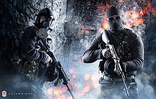 men holding assault rifles wallpaper, Battlefield 3, war