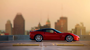 red convertible coupe, Chevrolet Corvette