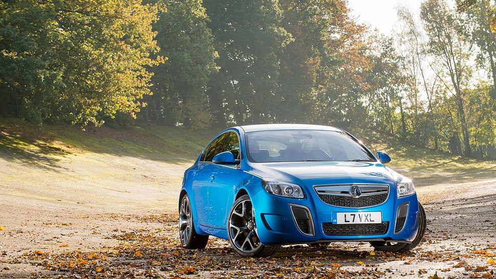 blue sedan, Opel, car HD wallpaper