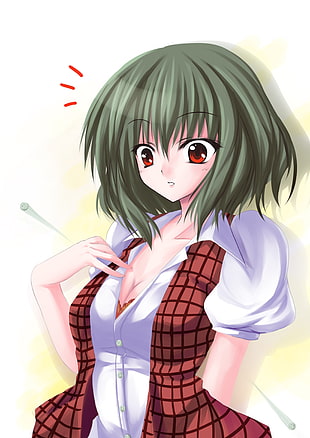 green haired female character