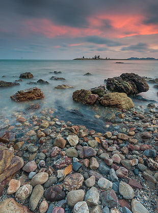 sea, dawn, landscape, beach