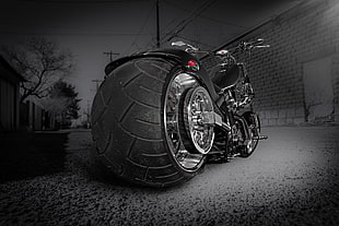 black chopper motorcycle photo HD wallpaper