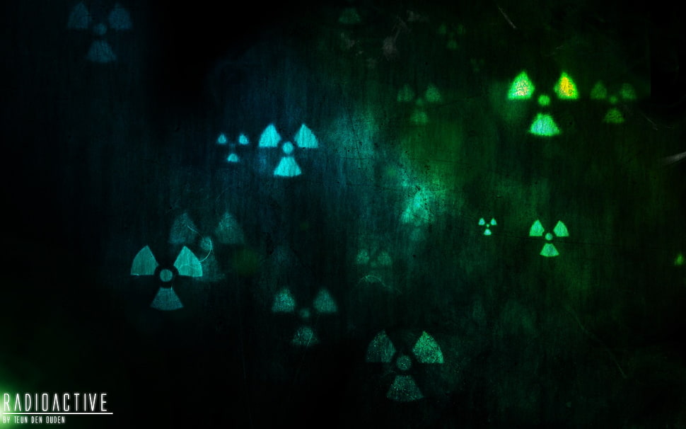 radioactive logo, radioactive, green, digital art HD wallpaper
