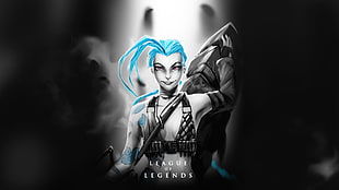 Leagues of Legends Jynx wallpaper, Jinx (League of Legends), League of Legends, blue hair HD wallpaper