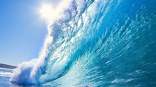 blue sea wave wallpaper, nature, landscape, waves, sea HD wallpaper