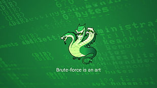 green hydra illustration, hacking, hydra, Linux, dragon