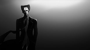 man wearing black suit jacket anime character, Monogatari Series, Kaiki Deishu, anime, anime boys