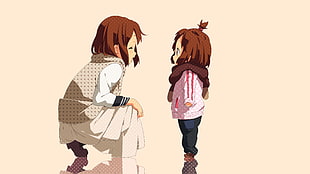 two brown haired female anime characters, anime, K-ON!