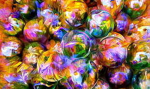 multicolored flower painting