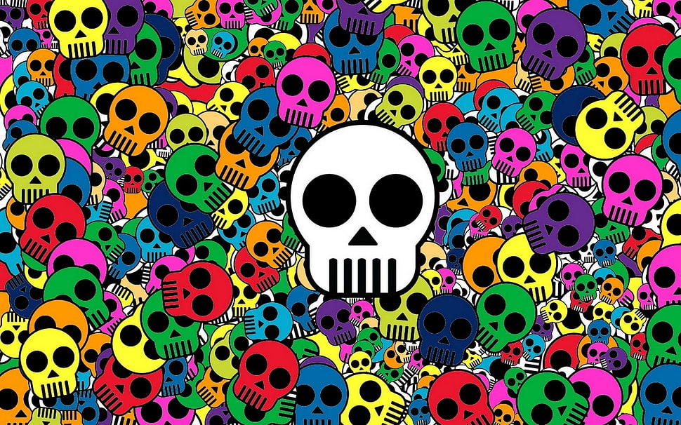 skull head illustration HD wallpaper