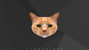 orange cat 3D illustration, cat, photo manipulation, low poly, animals