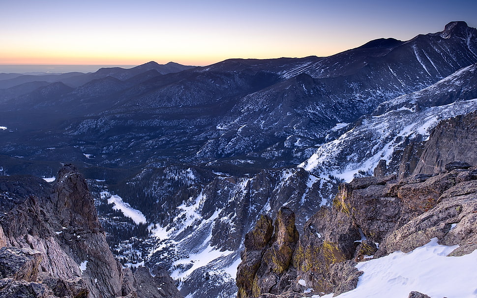 mountain surrounded by snow HD wallpaper
