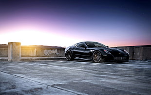 black Mercedes-Benz sedan, car, Ferrari, Ferrari 599