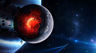 two planets digital illustration