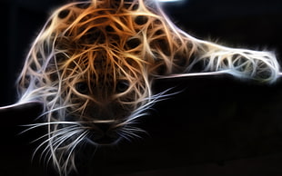 brown and gray leopard illusion photo HD wallpaper