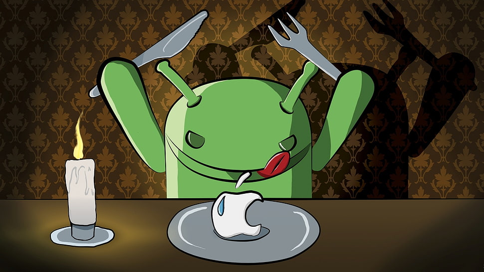 green android kit iPhone logo HD wallpaper
