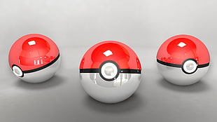 three Pokemon Pokeball, Pokémon, Pokéballs HD wallpaper