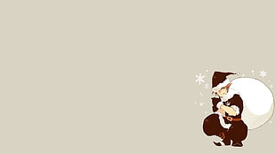 man wearing santa suit illustration, Kingdom Hearts, Christmas, Sora (Kingdom Hearts), simple background HD wallpaper