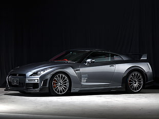 gray coupe car, Nissan GT-R R35