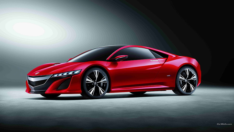 red and black convertible coupe, acura, Acura NSX, car, red cars HD wallpaper