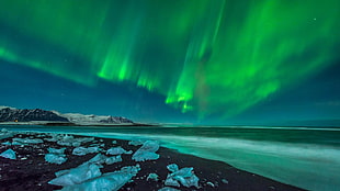 landscape photography of Aurora Borealis HD wallpaper