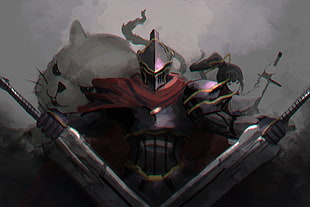 knight wearing armor holding swords wallpaper, Overlord (anime), Ainz Ooal Gown, Gamma Narberal, hamsuke