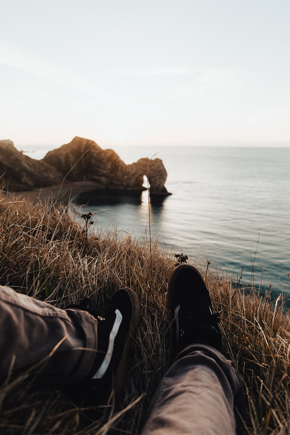black and brown leather sofa set, vans, beach, landscape, fall HD wallpaper