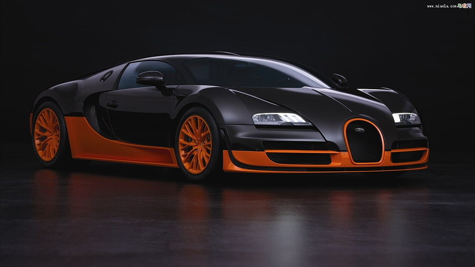 black and red coupe die-cast model, car, Bugatti Veyron, vehicle HD wallpaper