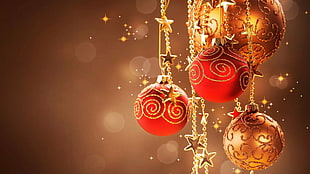 assorted-color baubles, Christmas, holiday HD wallpaper