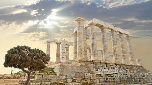 Parthenon. Greece, Temple of Poseidon, Temple of Zeus, ancient, Athens