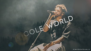 Cole World poster, J. Cole, hip hop, musician, music