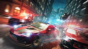 cars and helicopter wallpaper, Need for Speed: No Limits, video games, night, city
