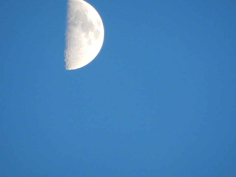 quarter moon, Moon HD wallpaper