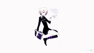 female anime character digital wallpaper, original characters, witch, white hair