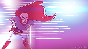 skeleton with red cape cartoon character