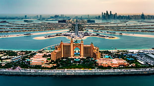 tilt shift, cityscape, Dubai, United Arab Emirates HD wallpaper