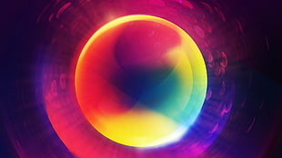 multicolored sphere digital wallpaper