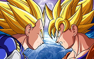 Son Goku and Vegetta super saiyan modes HD wallpaper