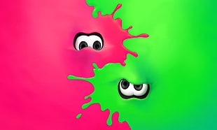 green and pink slime digital wallpaper, Splatoon, video games, Splatoon 2