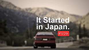 red car, car, Japan, drift, Drifting