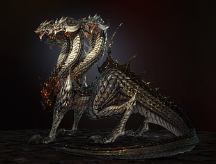 three headed dragon illustration