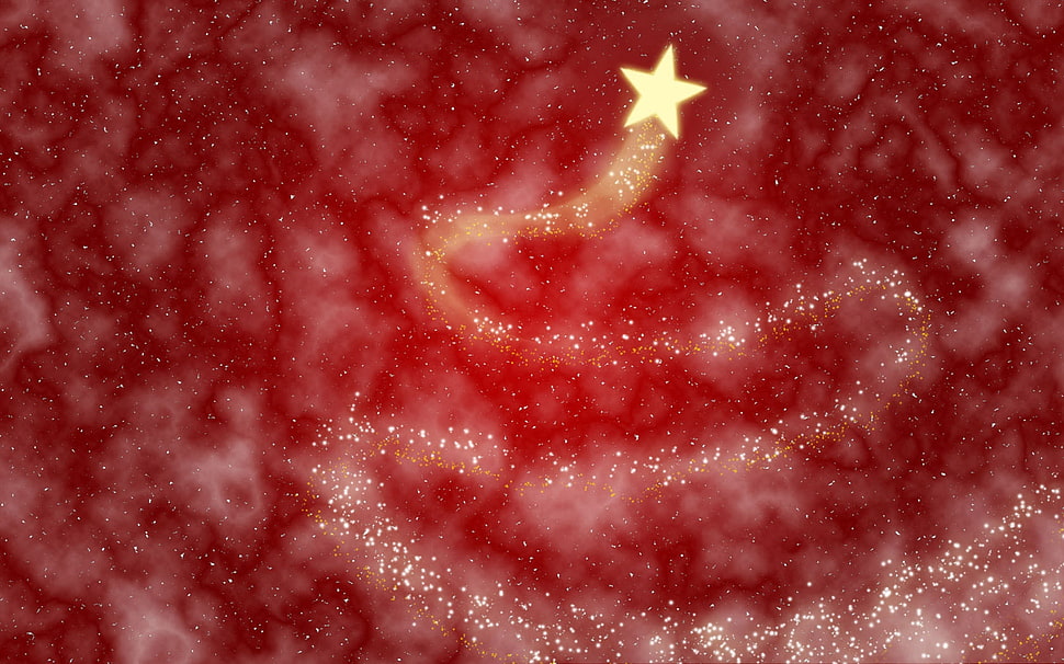 white, and red star illustration HD wallpaper