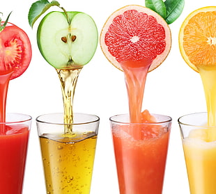 clear drinking glasses with citruses HD wallpaper